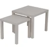 Table basse x2 carrée en bois blanc Gabby 39x39xH38cm et 50x50xH43,5cm