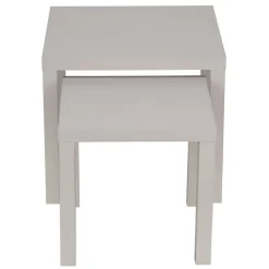 Table basse x2 carrée en bois blanc Gabby 39x39xH38cm et 50x50xH43,5cm