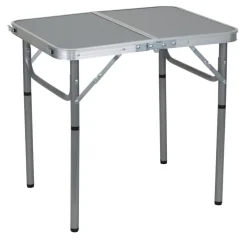 Table camping pliable acier aluminium bois 60x45xH55cm < Gifi New
