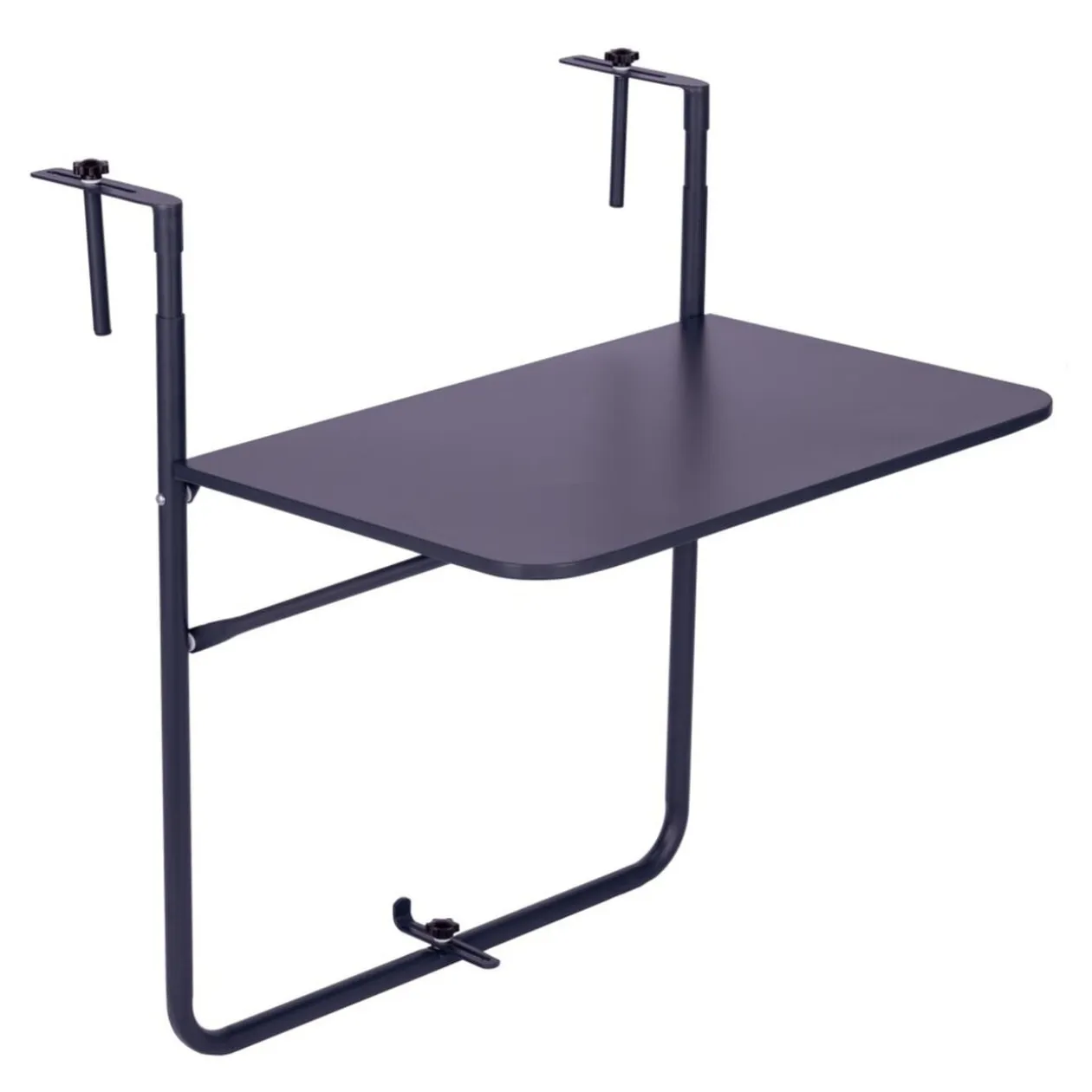 Table d'appoint pour balcon Oslow pliante acier gris 60x40xH68cm