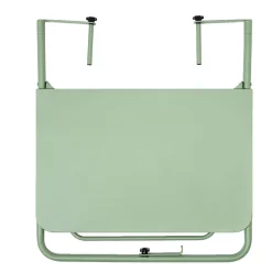 Table d'appoint pour balcon Oslow pliante acier vert sauge 60x40xH68cm