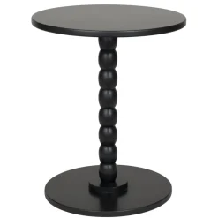 Table d'appoint ronde en bois noir Patchi Ø38xH46cm