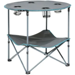 Table de camping pliable avec 4 porte-gobelets Ø70xH.60 cm < Gifi Hot