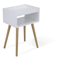 Table de chevet en bois blanc First 1 niche ouverte 40x30xH60cm < Gifi Online