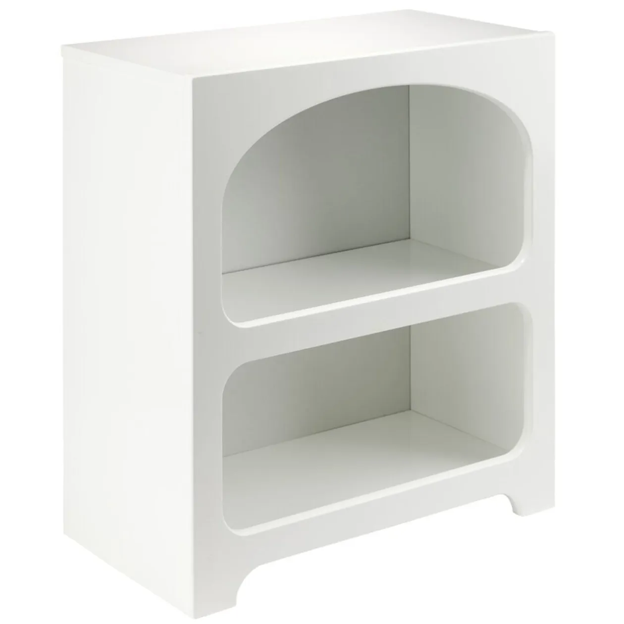 Table de chevet en bois 2 niches Moderna blanche L45xP24,5xH50cm