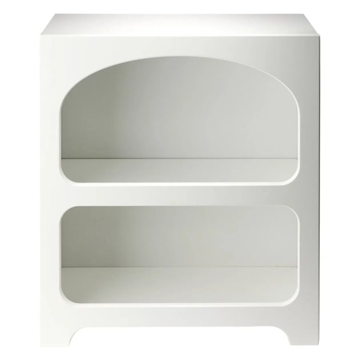 Table de chevet en bois 2 niches Moderna blanche L45xP24,5xH50cm