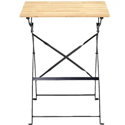 Table de jardin d'appoint pliante Bali métal et bois 55x54xH70cm < Gifi Best