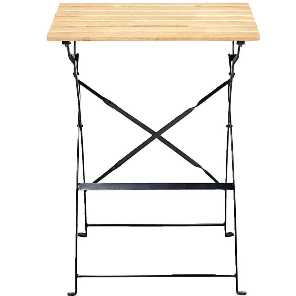 Table de jardin d'appoint pliante Bali métal et bois 55x54xH70cm < Gifi Best