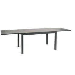 Table de jardin extensible Oslo verre effet marbre 135/270x90xH.75 cm