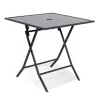 Table de jardin London pliante 2 personnes gris anthracite 70x70xH71cm
