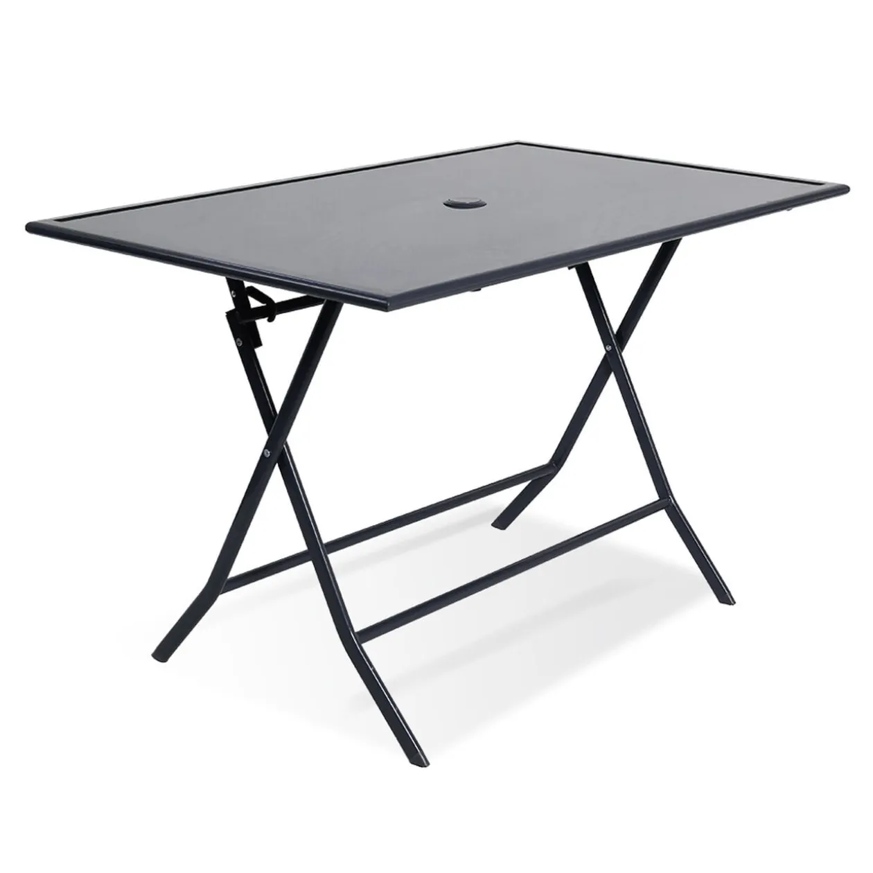Table de jardin London pliante 4personnes anthracite 110xH71xH70cm