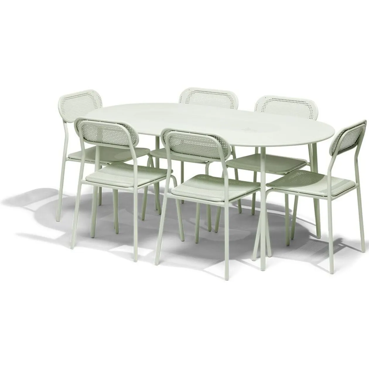 Table de jardin 6 personnes Faro métal vert 160x90xH74cm