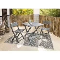 Table de jardin 2 personnes pliante plastique gris Relax < Gifi Hot