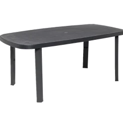 Table de jardin rectangulaire Viva plastique gris 177x86xH72cm < Gifi Hot