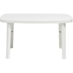 Table de jardin rectangulaire 6 personnes Viva blanche 137x85xH72cm