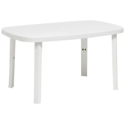 Table de jardin rectangulaire 6 personnes Viva blanche 137x85xH72cm