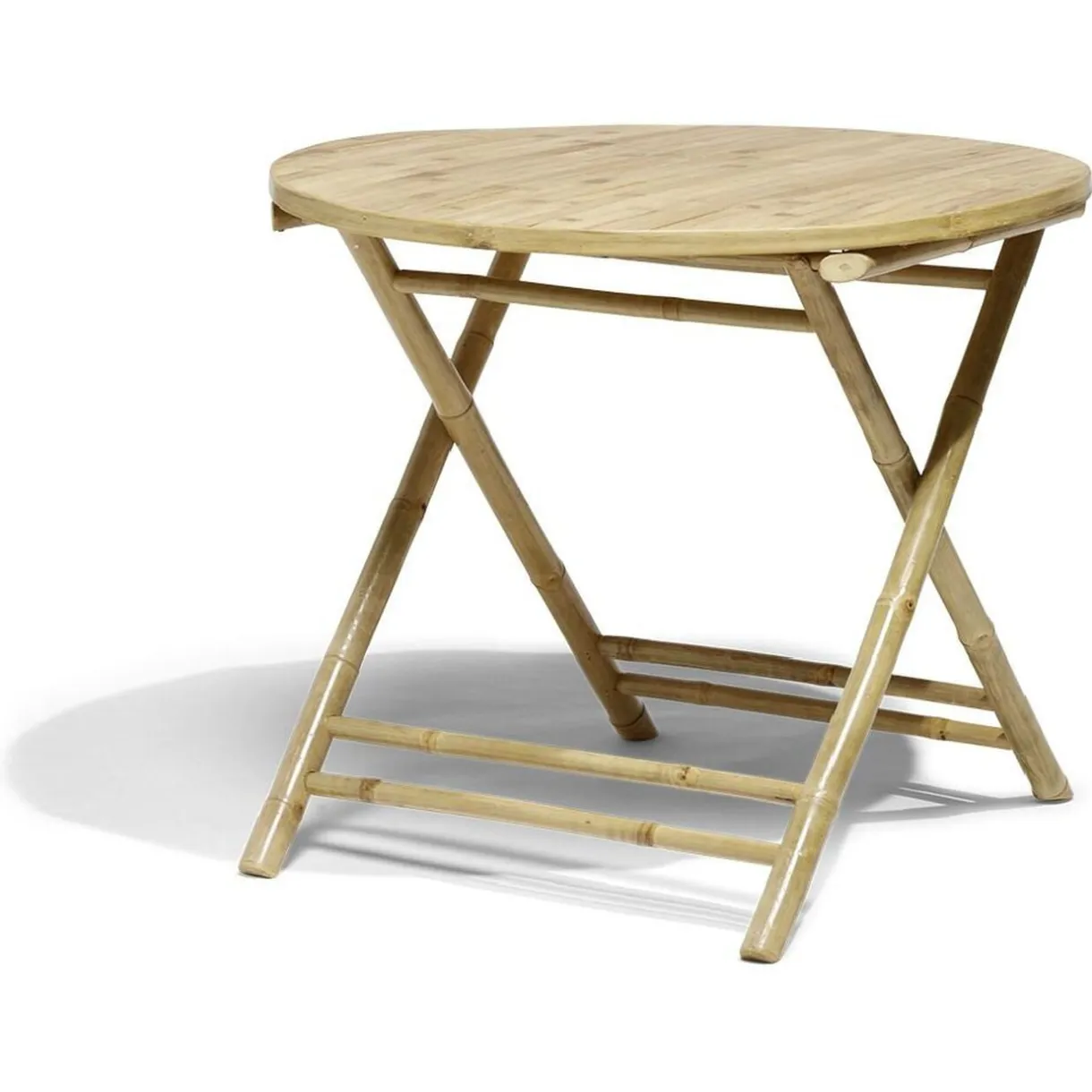Table de jardin ronde en bambou Laos 2 personnes Ø90xH75 cm < Gifi