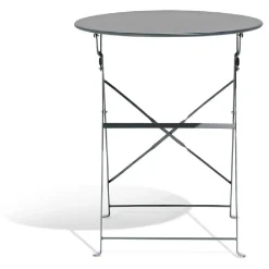 Table de jardin ronde RIO pliante 2 personnes métal gris