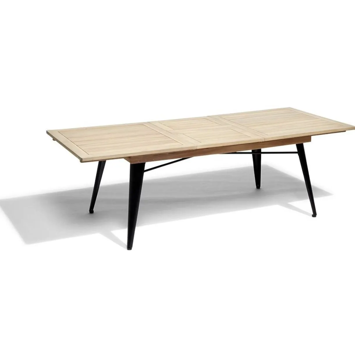 Table extensible Fabrik 6/8 personnes acacia naturel et métal noir 180/240x100xH75cm < Gifi Clearance