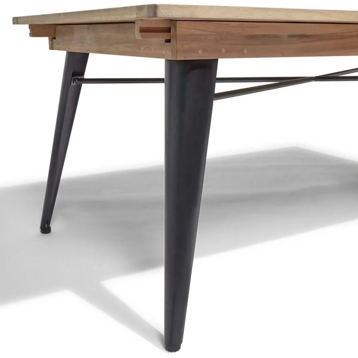 Table extensible Fabrik 6/8 personnes acacia naturel et métal noir 180/240x100xH75cm < Gifi Clearance