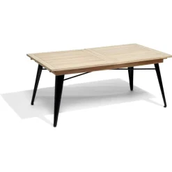 Table extensible Fabrik 6/8 personnes acacia naturel et métal noir 180/240x100xH75cm < Gifi Clearance