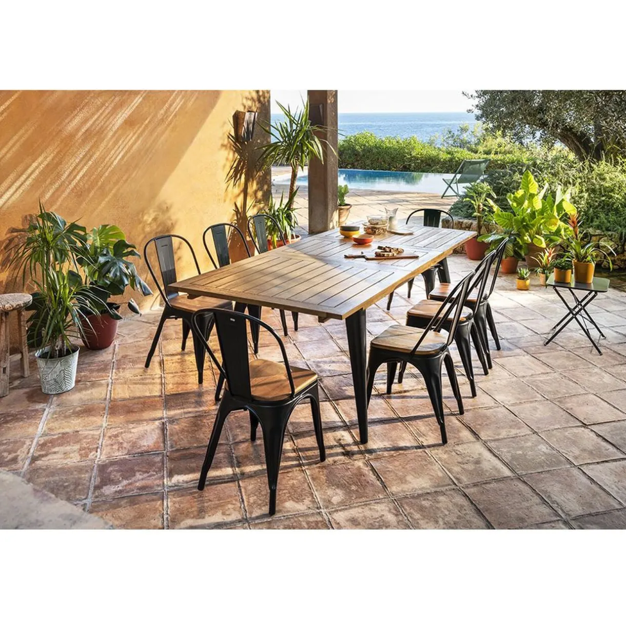 Table extensible Fabrik 6/8 personnes métal et bois < Gifi New