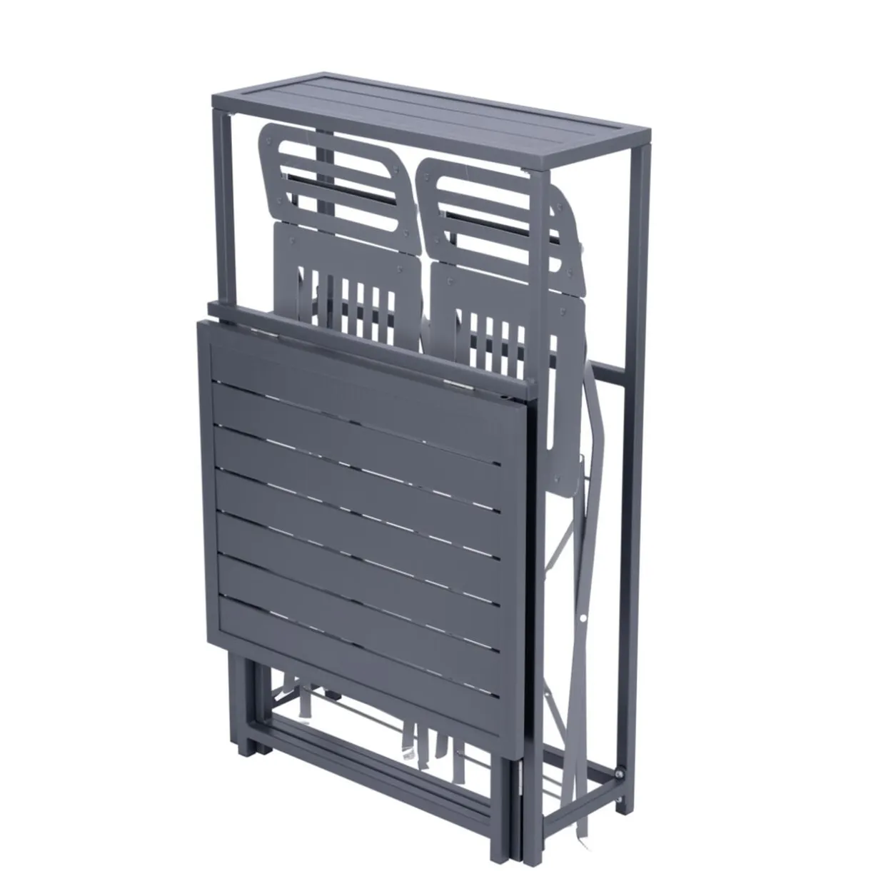 Table pour balcon Oslow pliante acier gris 60xP75xH100cm < Gifi Best