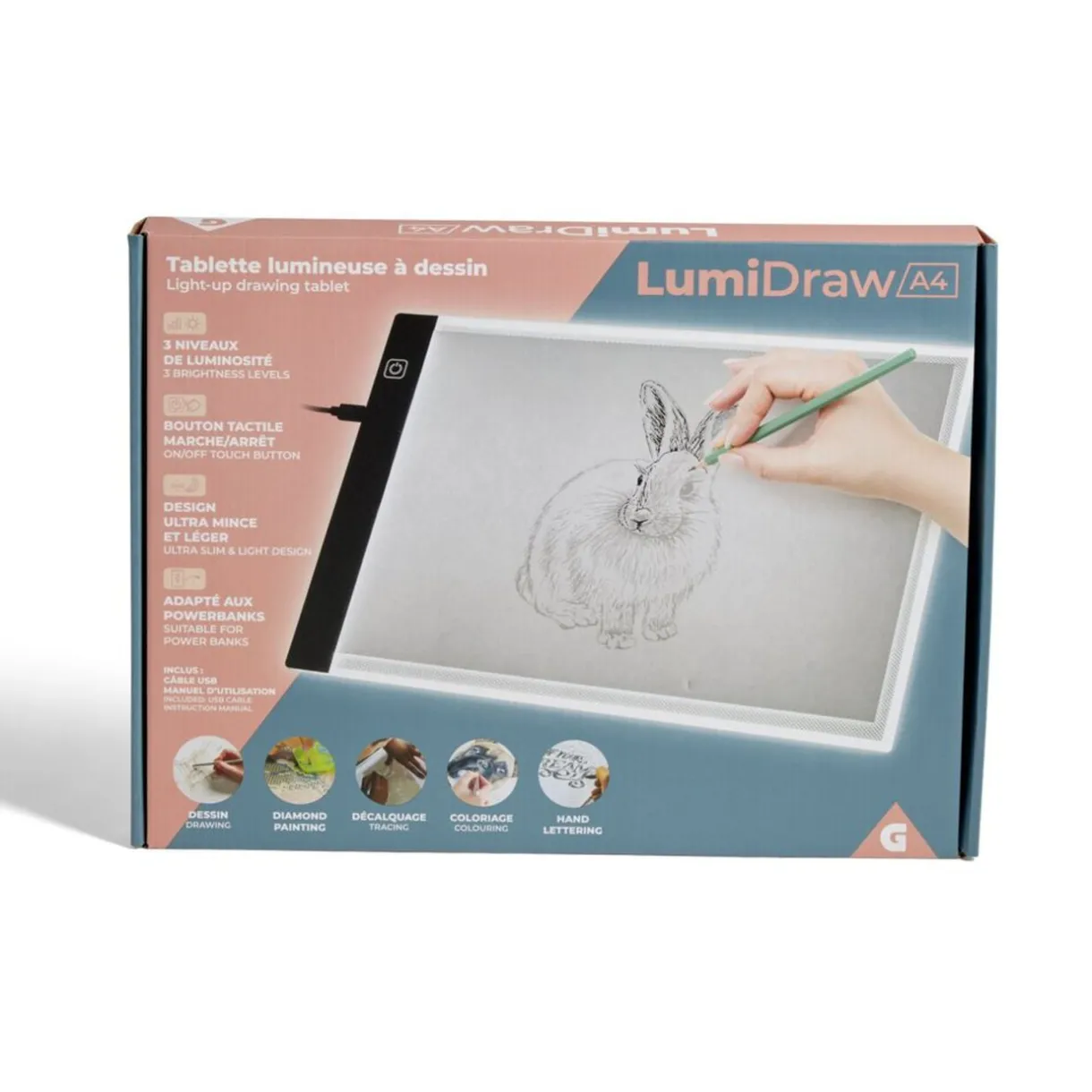 Tablette lumineuse à dessin LED format A4 < Gifi Best