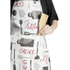 Tablier de cuisine avec inscriptions 72x65cm < Gifi Discount