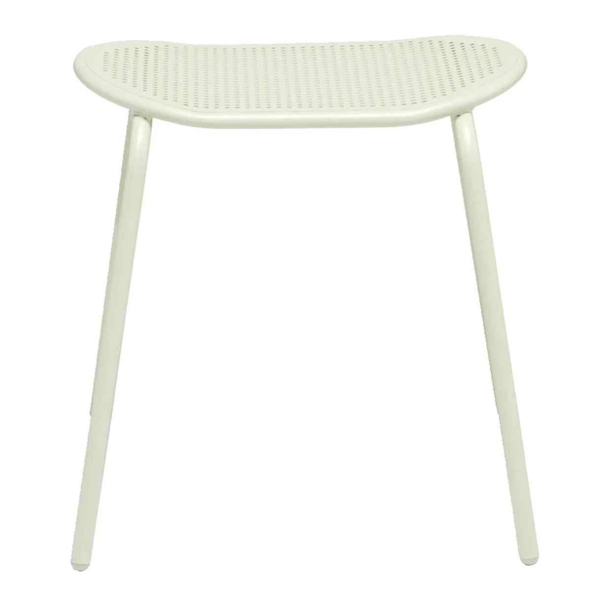 Tabouret acier perforé Faro vert sauge 45x28xH45cm < Gifi