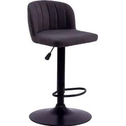 Tabouret de bar Queen 44x47x83-103cm effet velours noir < Gifi Discount