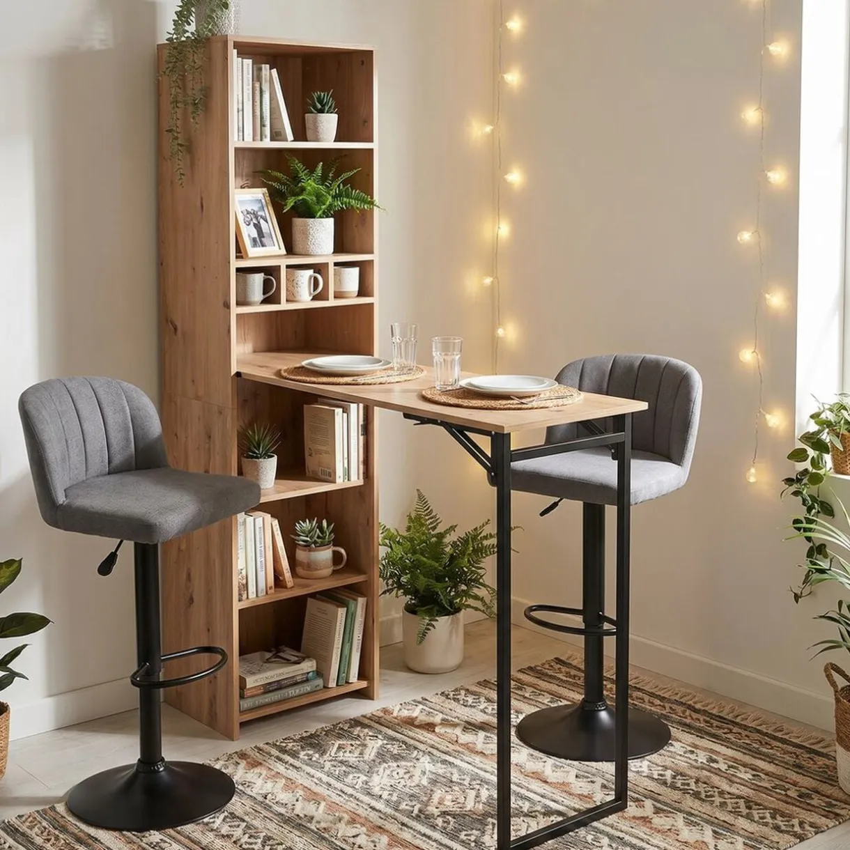 Tabouret de bar Queen 44x47x83-103cm effet velours noir < Gifi Discount