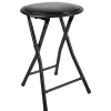 Tabouret pliant Aiden métal et pvc Noir L.30 x P.35 x H.45 cm < Gifi Sale