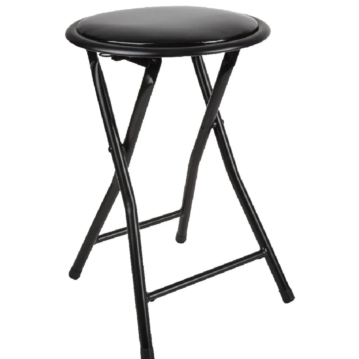 Tabouret pliant Aiden métal et pvc Noir L.30 x P.35 x H.45 cm < Gifi Sale