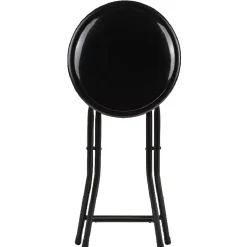 Tabouret pliant Aiden métal et pvc Noir L.30 x P.35 x H.45 cm < Gifi Sale