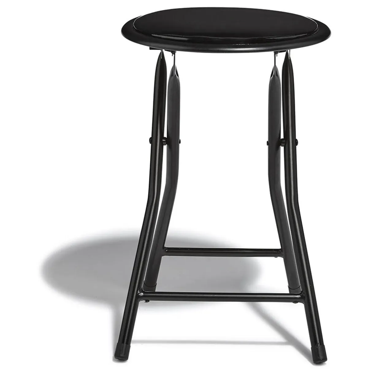 Tabouret pliant Aiden métal et pvc Noir L.30 x P.35 x H.45 cm < Gifi Sale