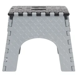 Tabouret pliant noir et gris H31 cm < Gifi Sale