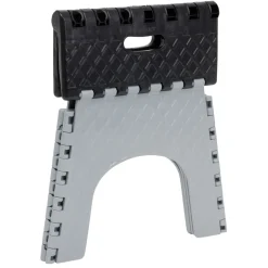 Tabouret pliant noir et gris H31 cm < Gifi Sale