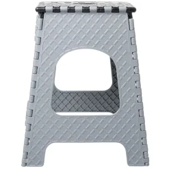 Tabouret pliant plastique noir et gris H44cm