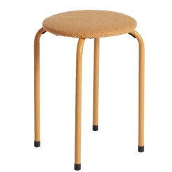 Tabouret rond bas empilable Lola métal beige Ø38xH50cm < Gifi Discount