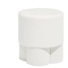 Tabouret rond en tissu bouclette blanc 42x40 cm < Gifi New