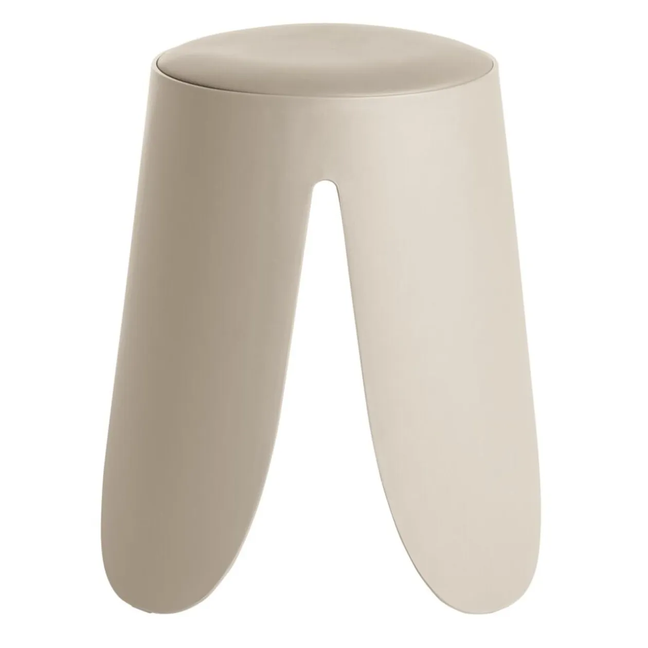 Tabouret rond Spiro pieds larges plastique beige Ø33xH46cm