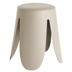 Tabouret rond Spiro pieds larges plastique beige Ø33xH46cm