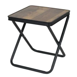 Tabouret table 2en1 plateau décor bois structure acier noir 41x40xH45cm < Gifi Online