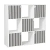 Étagère Adam 9 cases 5 portes en bois blanc L90xP29,5xH90cm