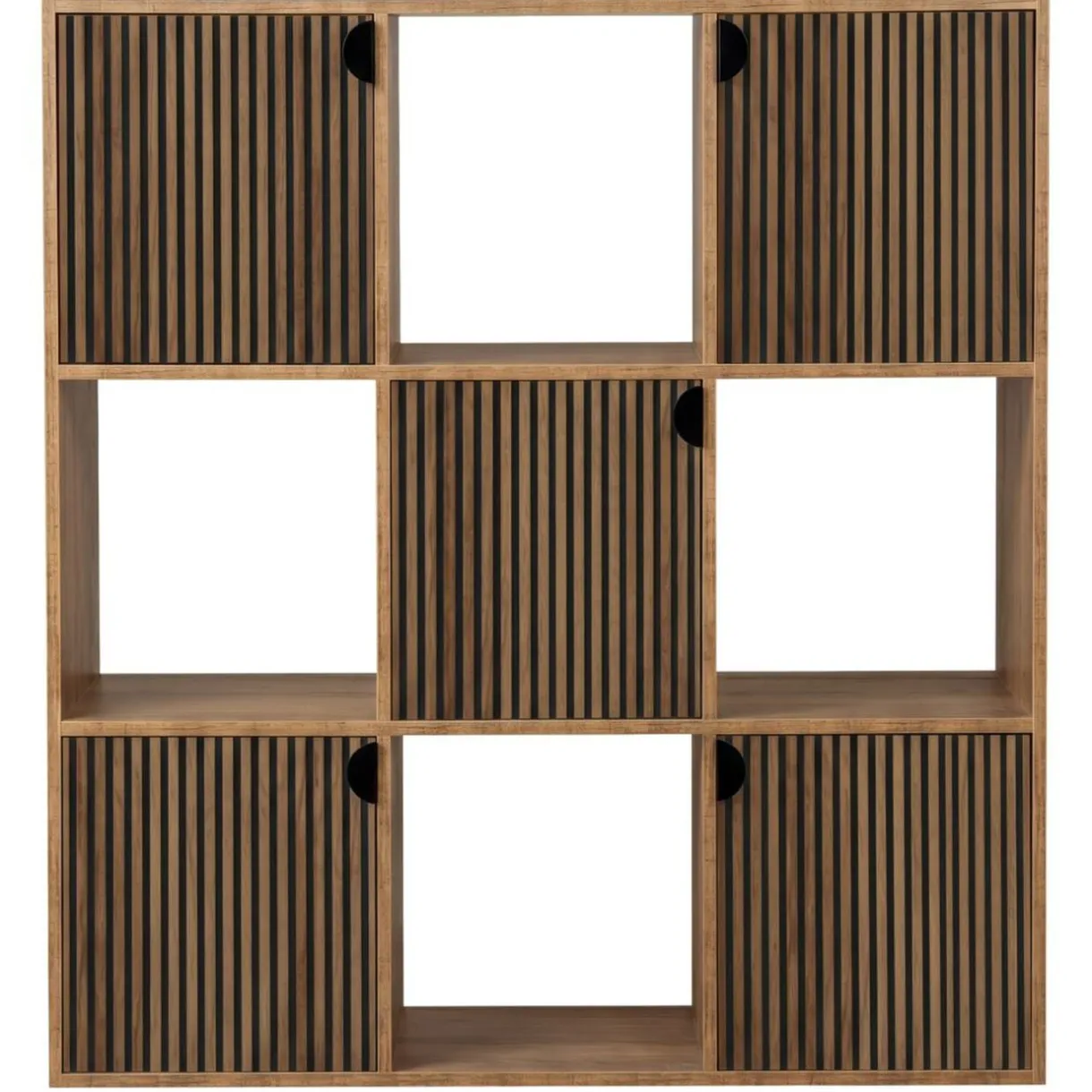 Étagère Adam 9 cases 5 portes en bois brun L90xP29,5xH90cm < Gifi Discount