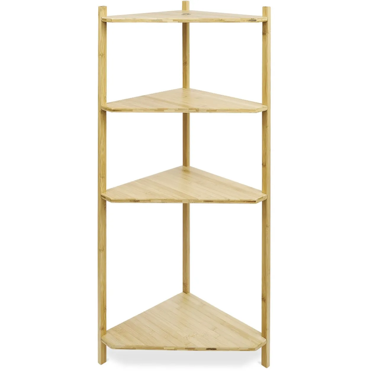 Étagère d'angle bambou 4 niveaux