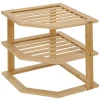 Étagère d'angle 2 niveaux en bambou 25x25xH23cm < Gifi Best