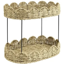 Étagère de cuisine panier en fibre tressée 2 niveaux 40x26xH33cm < Gifi Hot
