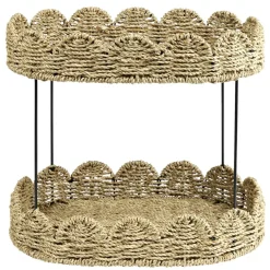 Étagère de cuisine panier en fibre tressée 2 niveaux 40x26xH33cm < Gifi Hot